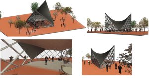 Cultural pavilion with saddle roof modern 14 Cultural pavilion with saddle roof modern