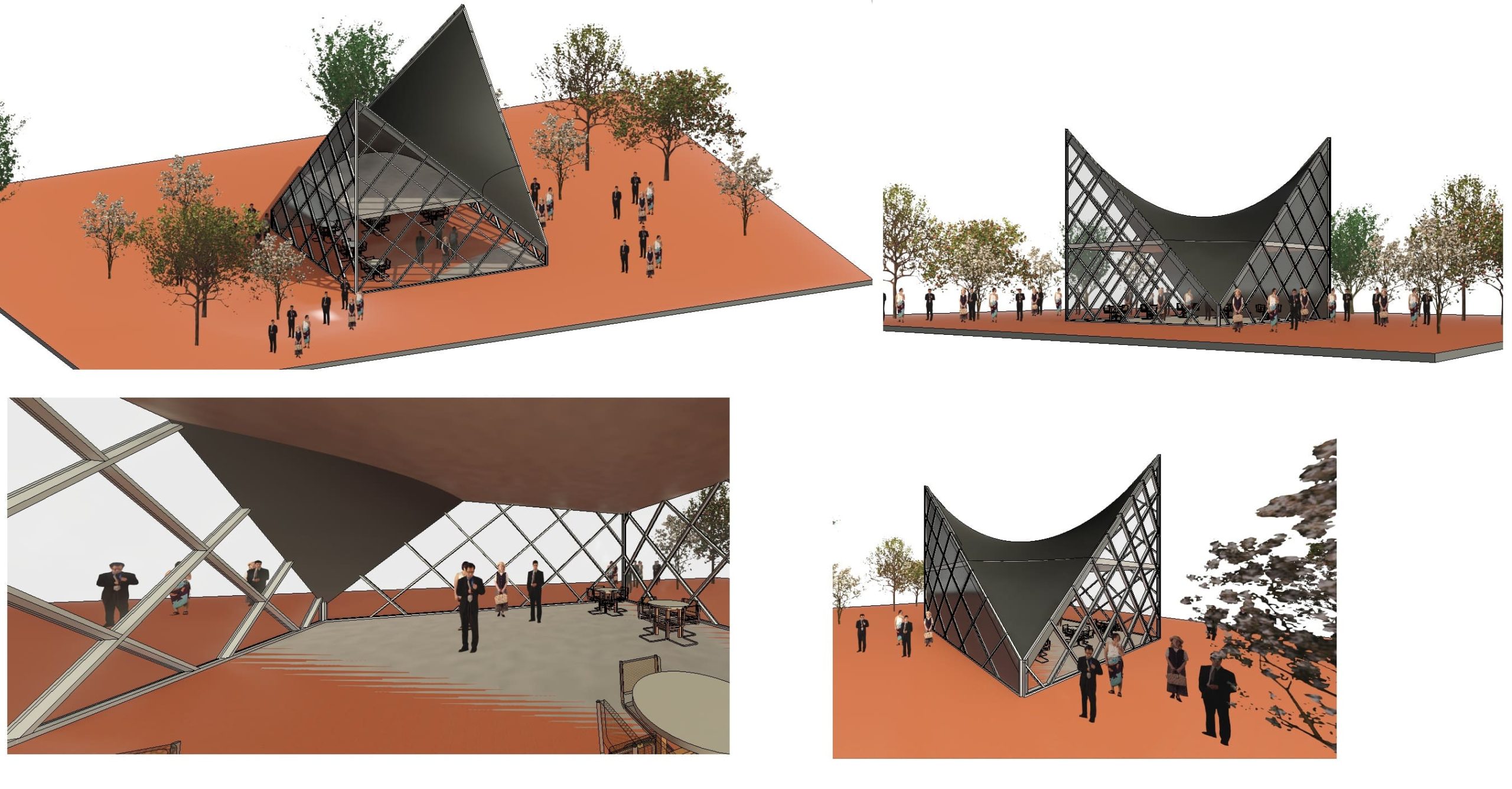 Cultural pavilion with saddle roof modern 1 Cultural pavilion with saddle roof modern