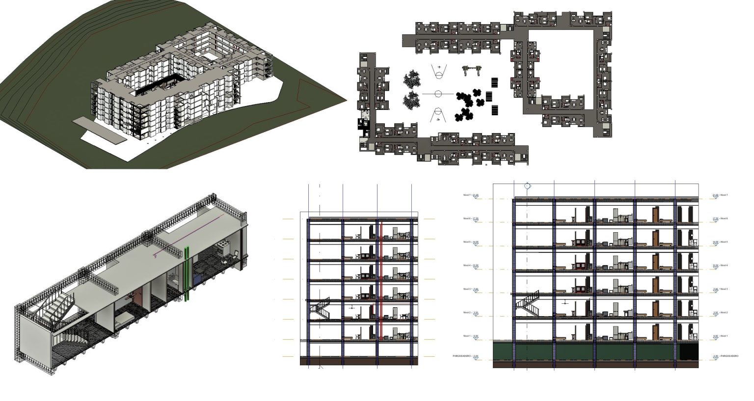 Office Complex 17 Floors With 3 Parking In Revit | Free Download! (50. ...