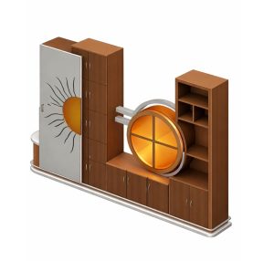 Children’s Bedroom Wall Unit with Shelves and Cabinets