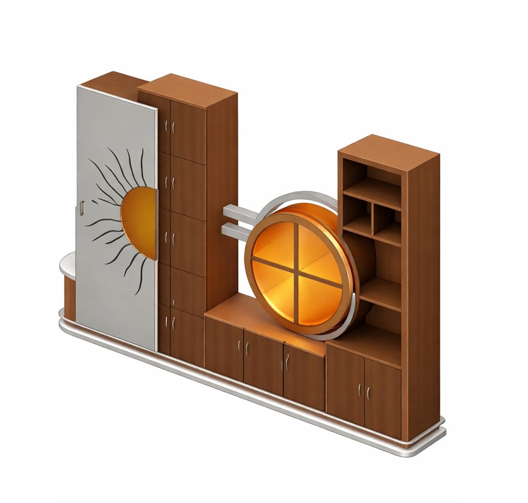 Children’s Bedroom Wall Unit with Shelves and Cabinets