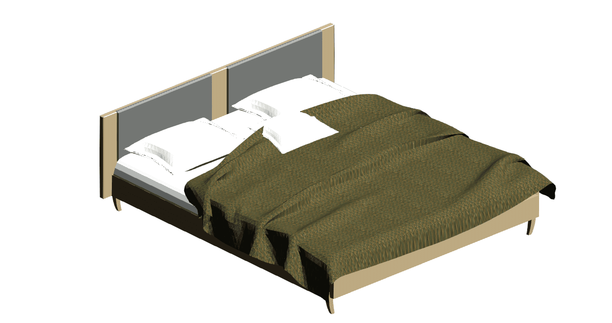 Contemporary Double Bed with Cozy Bedding