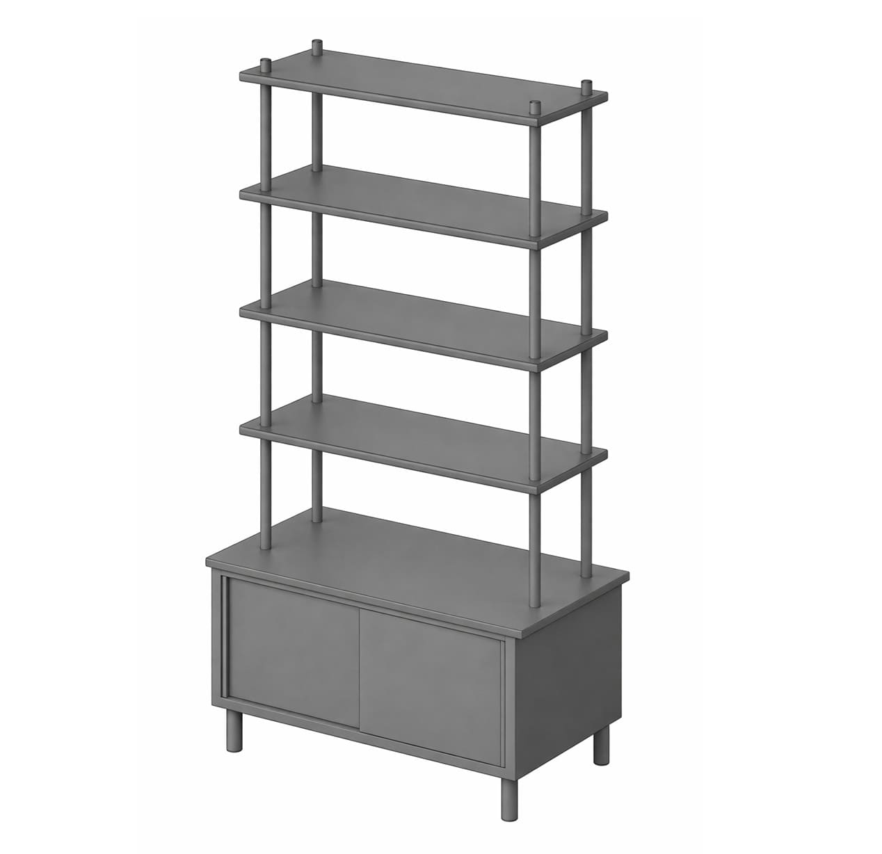 Parametric Bookcase with Low Cabinet Base
