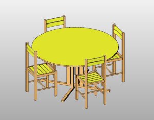 Round table set with 4 modern chairs