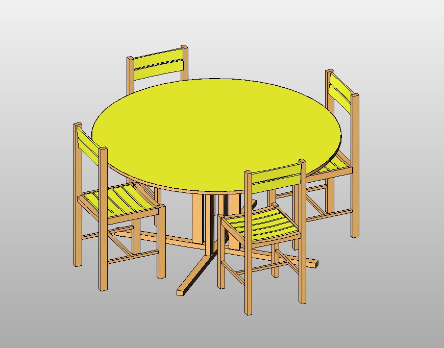 Round table set with 4 modern chairs