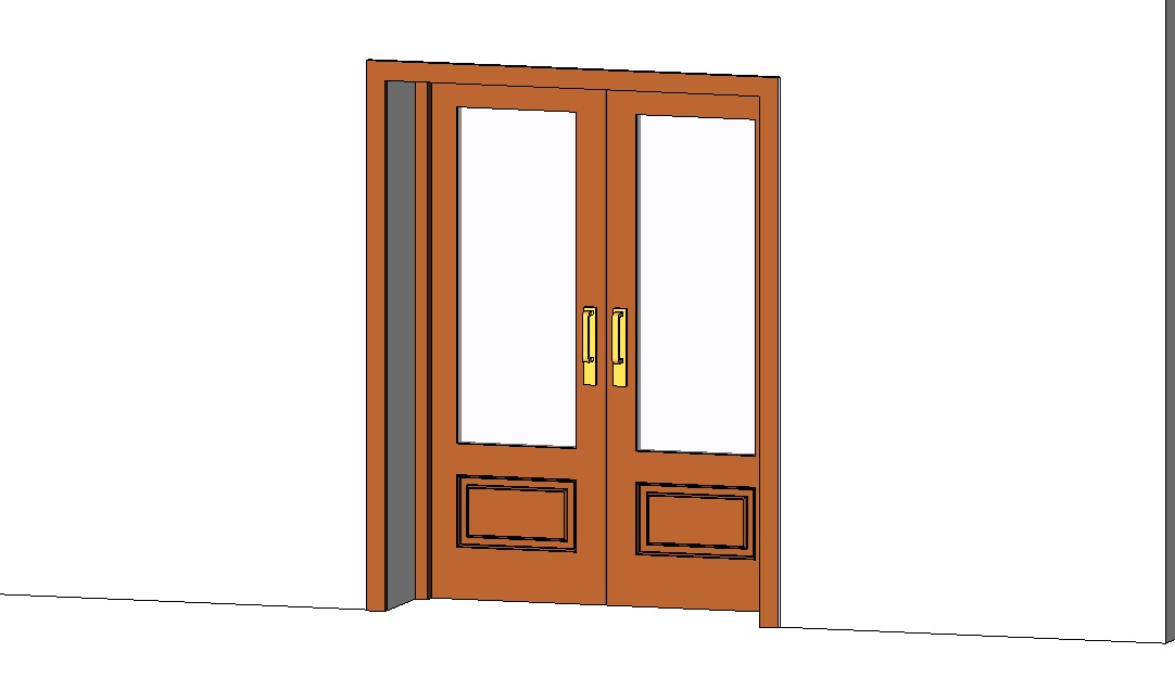double door with glass panels