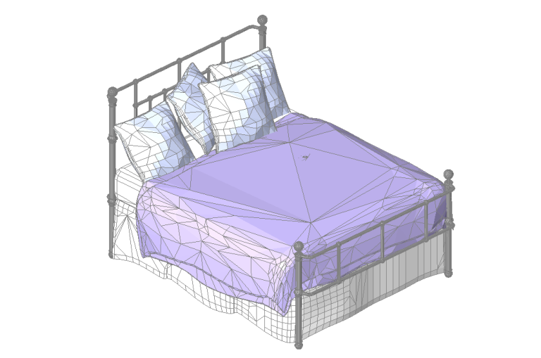 Double Bed with Wrought Iron Headboard