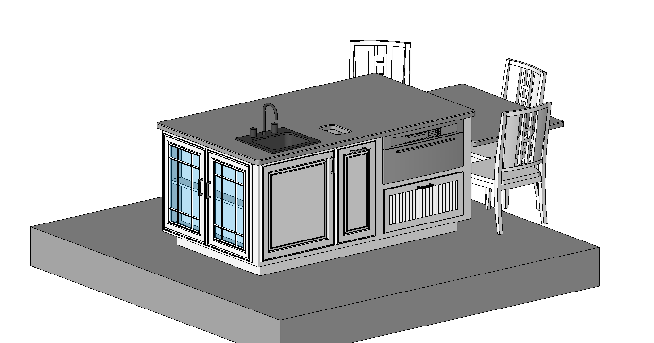 Modern Kitchen Island with Seating