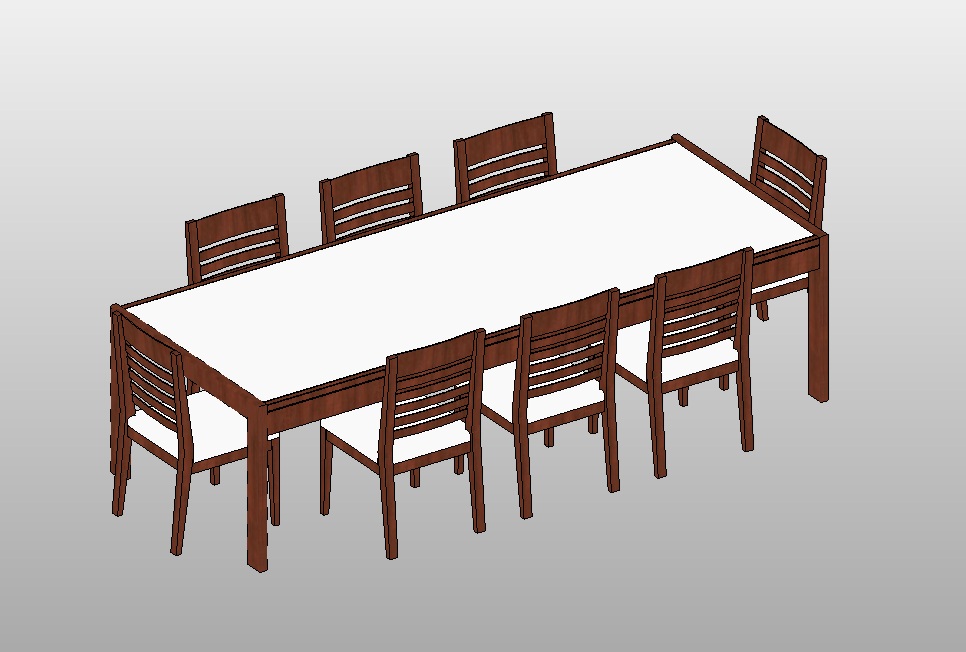Wood dining table with 8 chairs 1 Wood dining table with 8 modern chairs