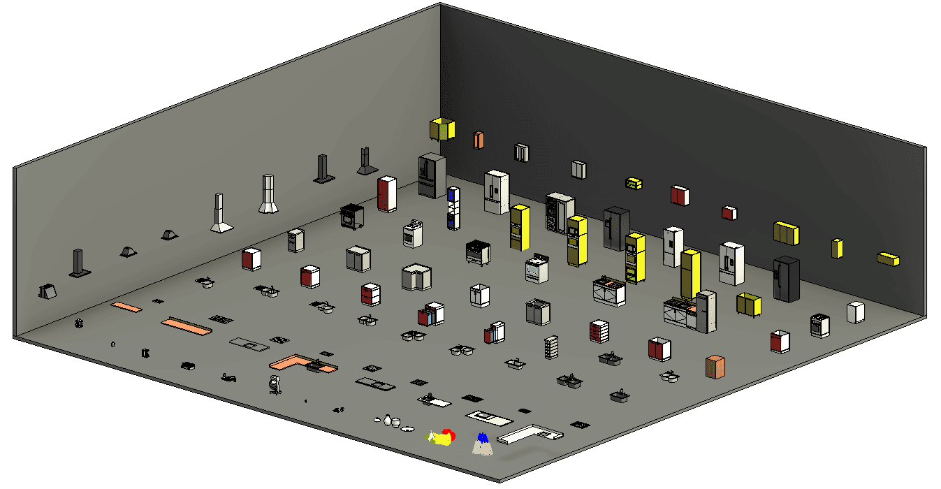 Kitchen family collection in revit