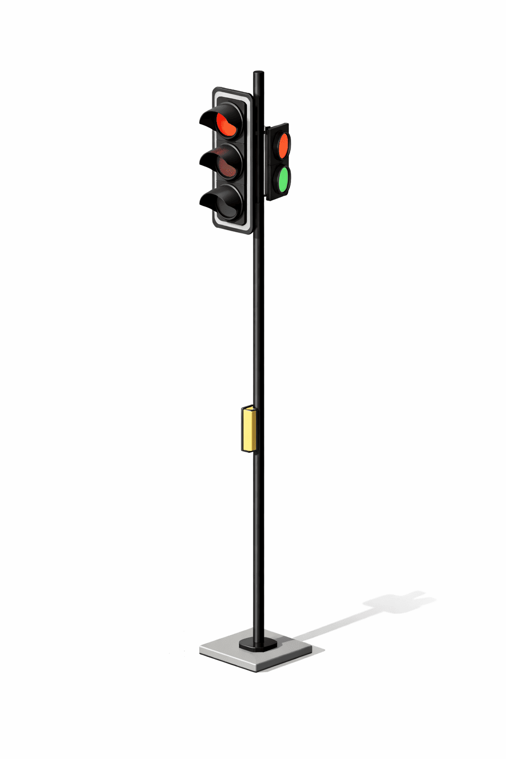 Traffic Signal Pole with Pedestrian Push Button