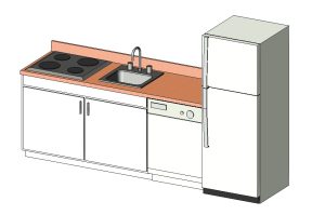 Kitchen unit with cooktop sink fridge modern 16 Kitchen unit with cooktop