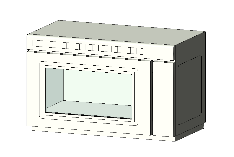 Microwave oven with parametric sizes 1 Microwave oven with parametric sizes