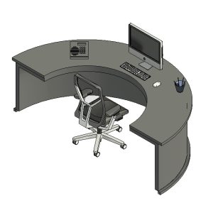 Semi Circle Desk With Computer CEO DESK