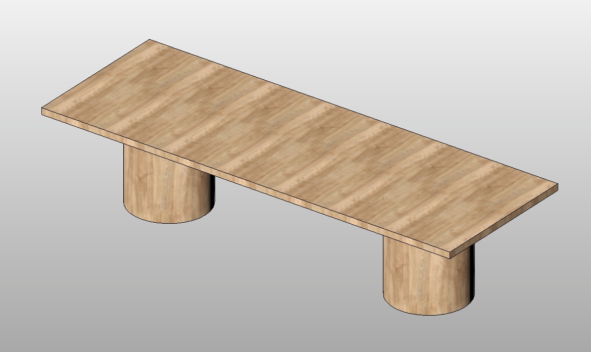 Conference table with modern cylinder bases