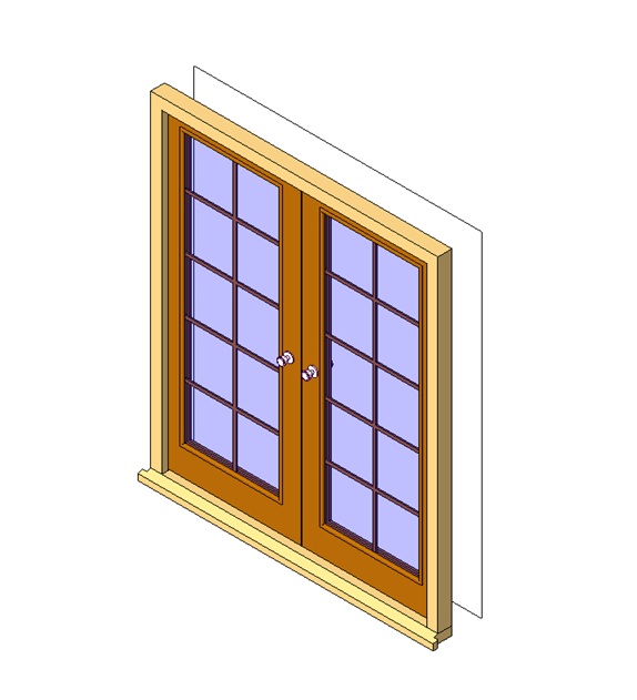 French double door Revit family