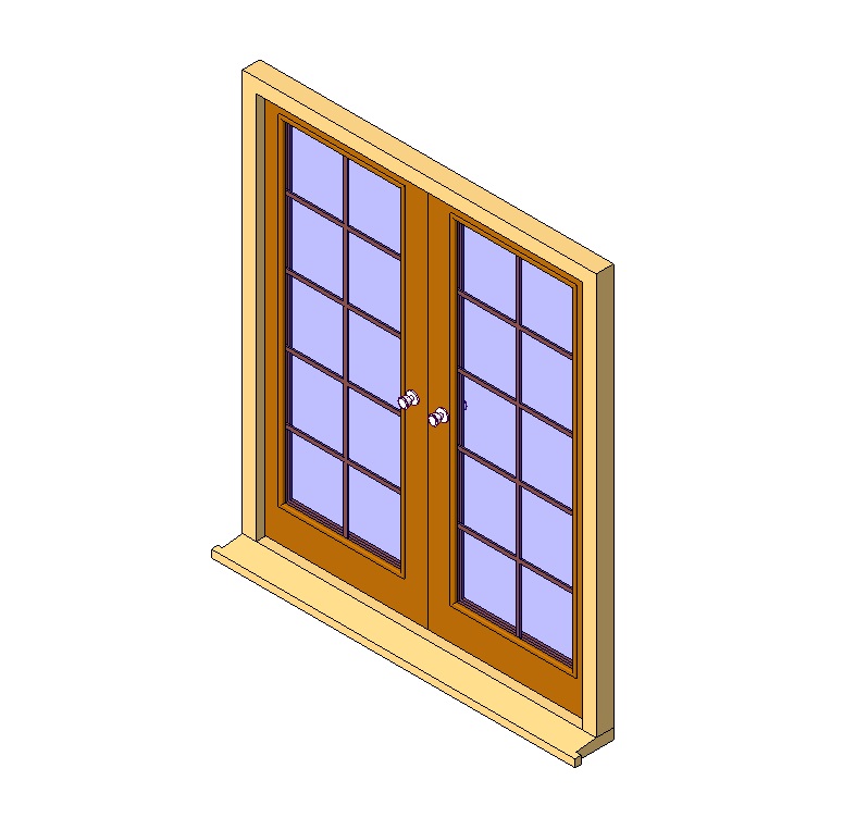 French double door Revit family
