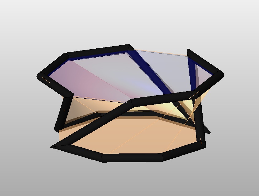 Octagonal glass table with frame 1 Octagonal glass table with frame