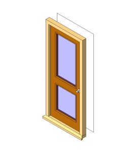 glass panel door Revit family