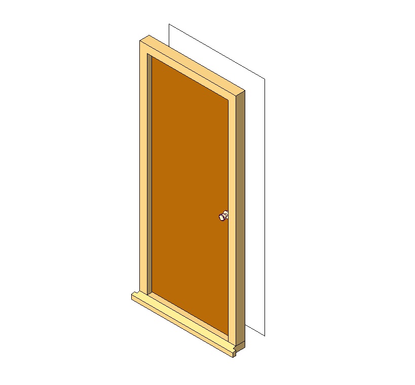 Wooden door with modern casing frame 1 simple wood door