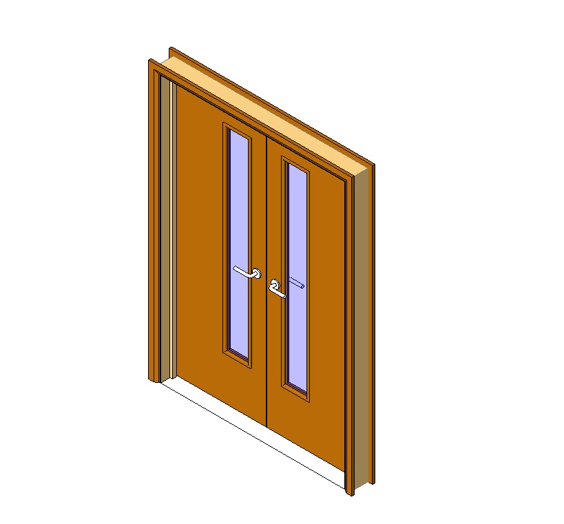 Double door with modern glass inserts 1 Double door with modern glass inserts