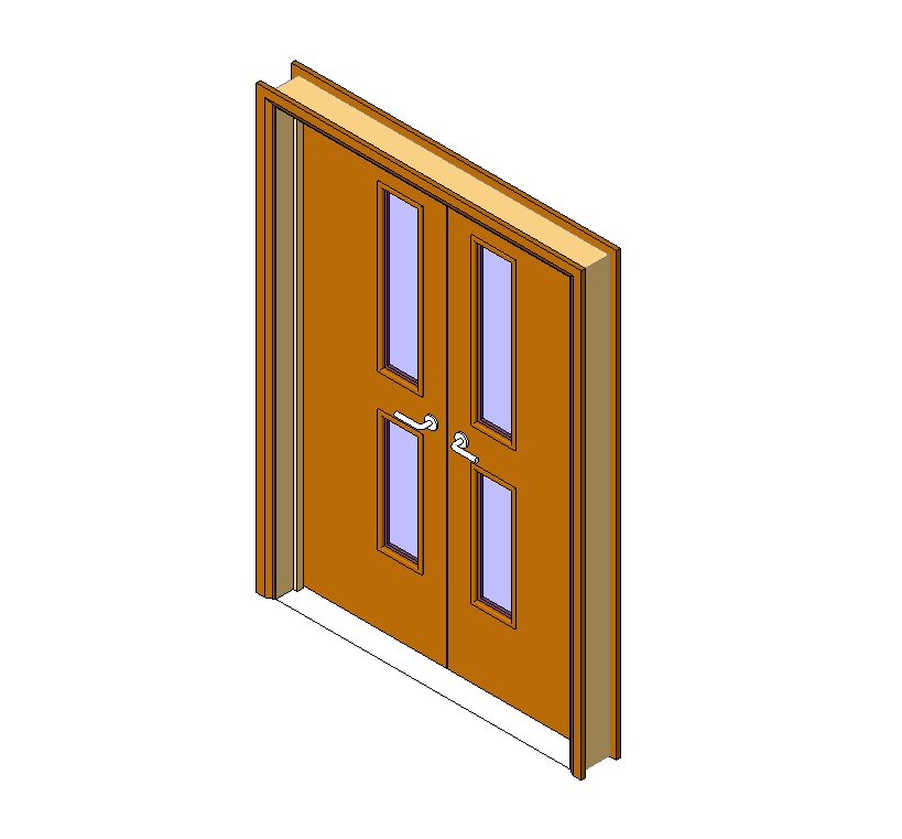 Double door with slim glass panels 1 double door with glass