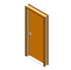 flush wooden door Revit family
