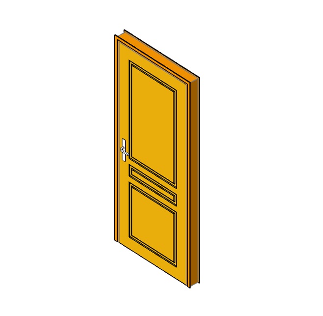 wooden interior door with recessed panels