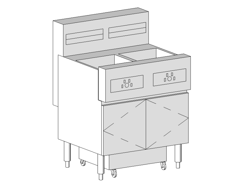 Commercial Double-Pot Deep Fryer