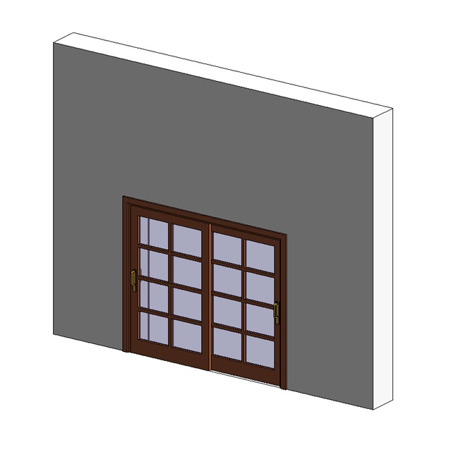 Double door with 16 divided glass panes 1 Double door with 16 divided glass panes