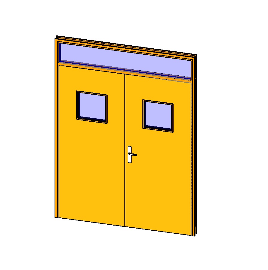 Double door with modern transom glass 1 Double door with modern transom glass