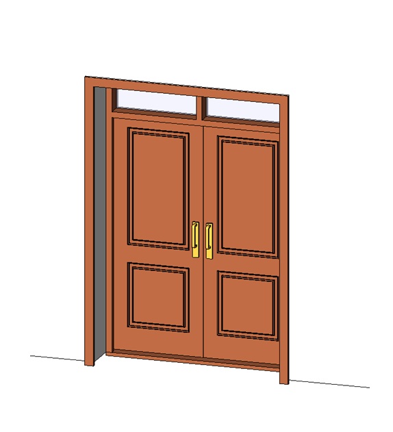 Double paneled door with glazed transom
