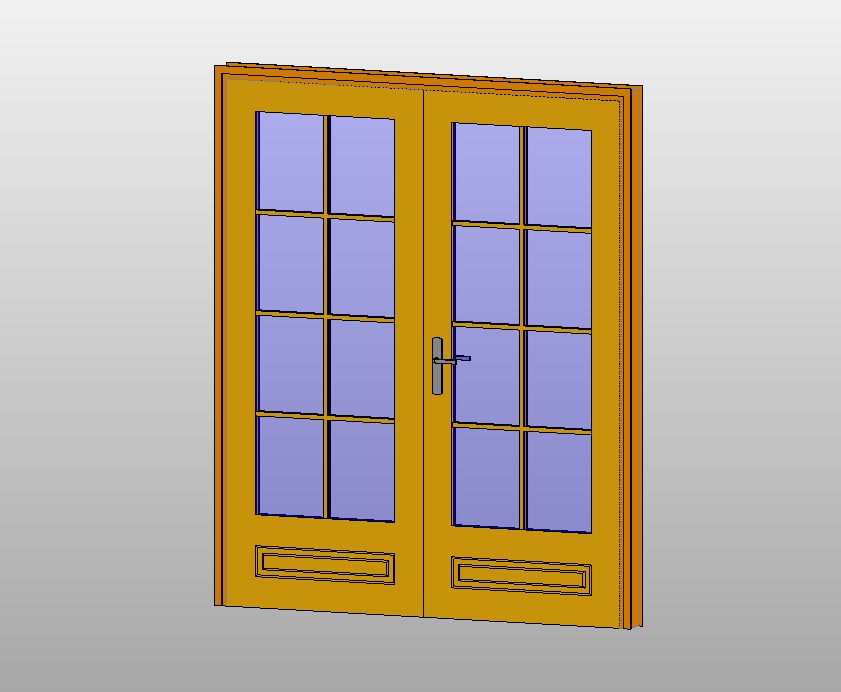 French double door with 16 glass panes