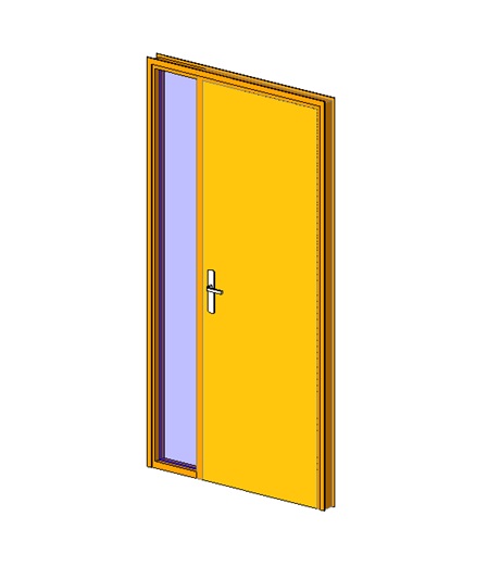 Modern door with full-height sidelight