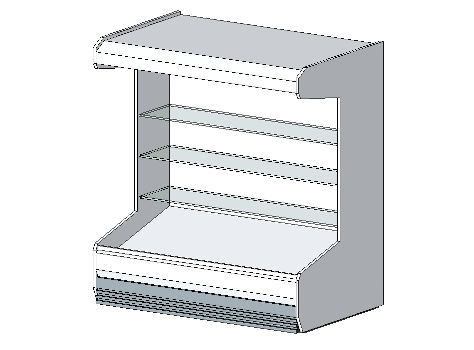 Open Refrigerator Display Case