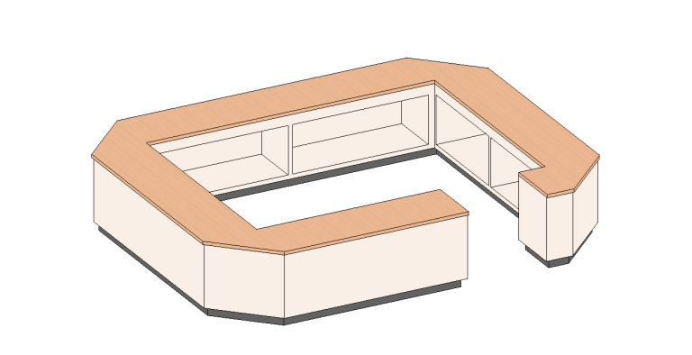 U-Shaped Cash Wrap Counter