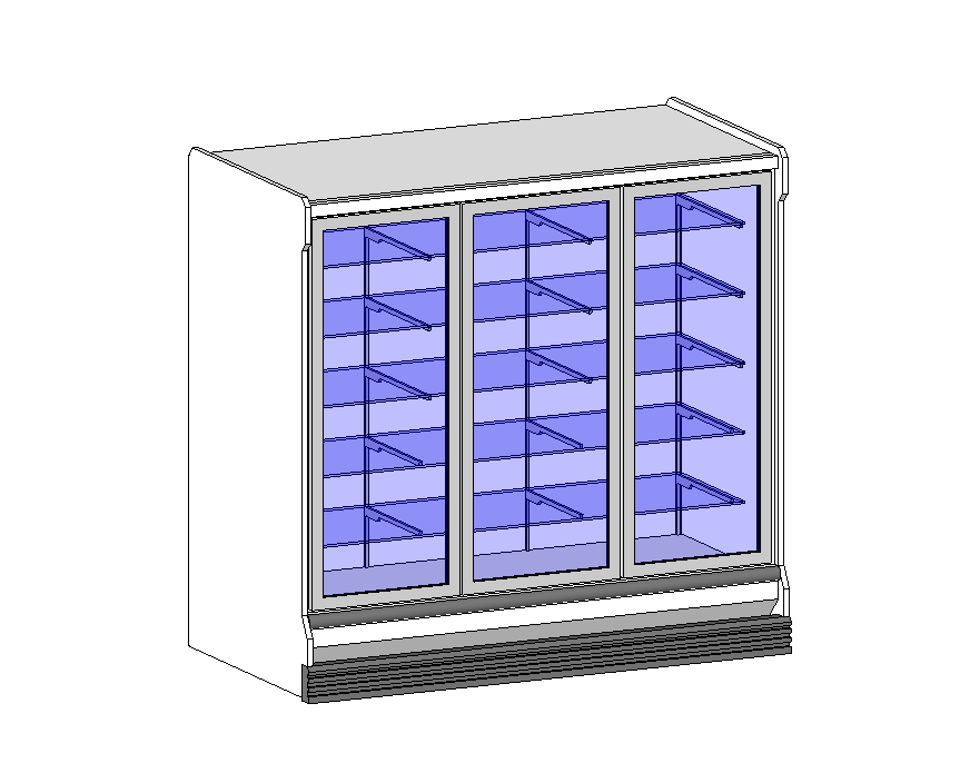 Upright Three-Door Refrigerator