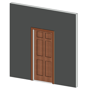 Wooden door 6 panels