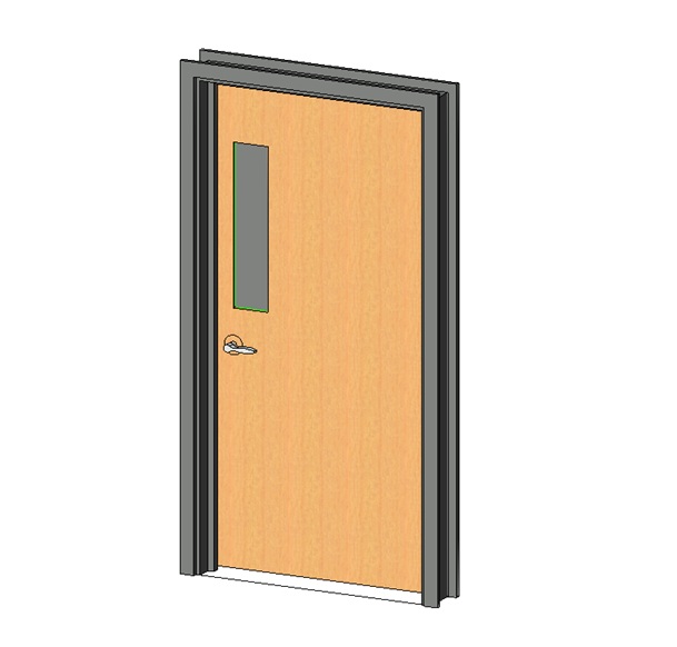 Wooden door with narrow vision panel 1 Wooden door with narrow vision panel