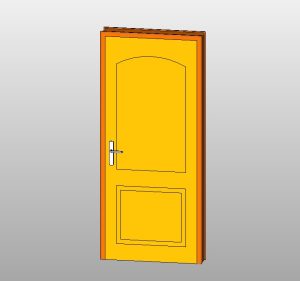 arched panel door Revit family