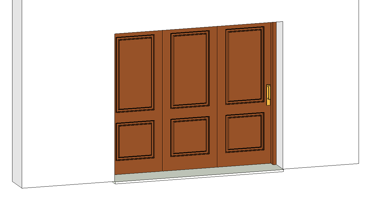 Garage door with 3 paneled leaves 1 garage door