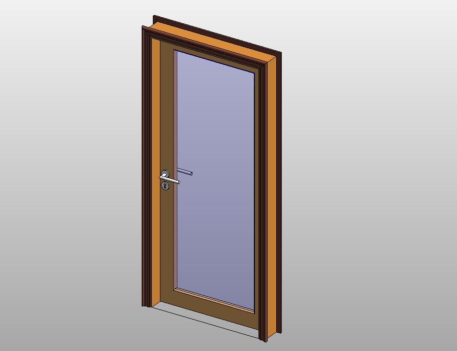 Glass door with modern wood frame 1 glass door