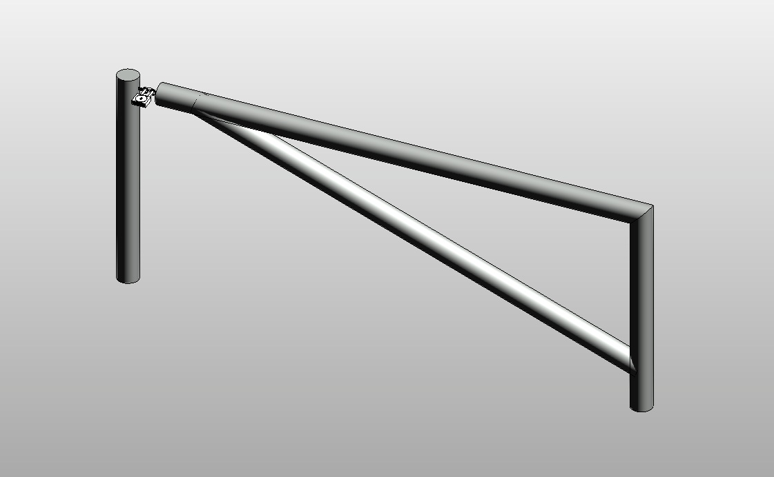 Metal gate with modern tube brace 1 metal gate