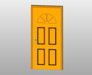 panel door with fanlight Revit family