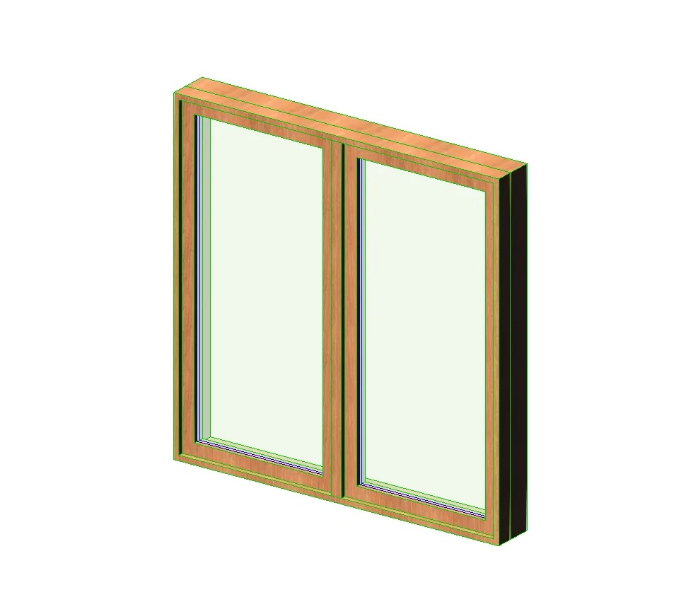 wooden window Revit family