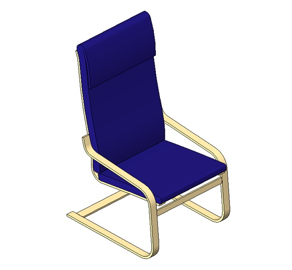Lounge chair modern sled base high back 1 high back lounge chair Revit family