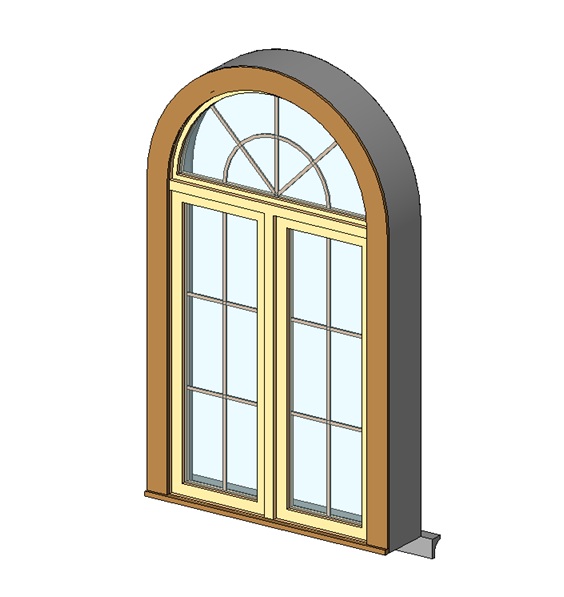 Arched window with divided-lite glazing 1 Arched window with divided-lite glazing