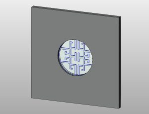 door with circular glass