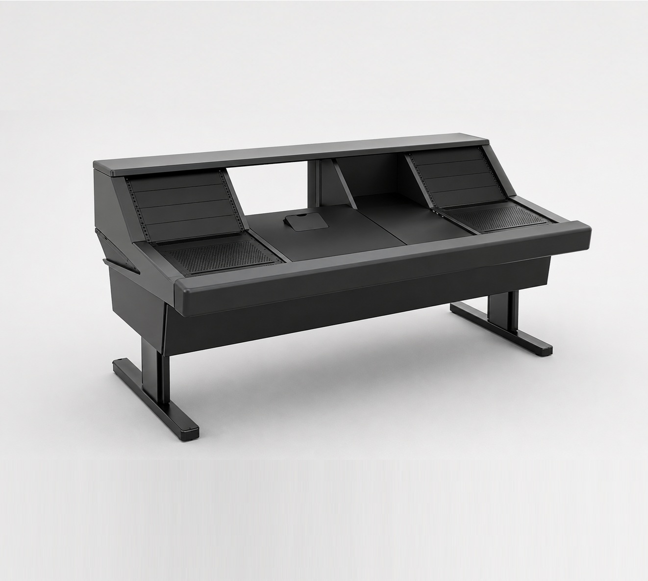 Recording studio desk with modern rack bays 1 Recording studio desk