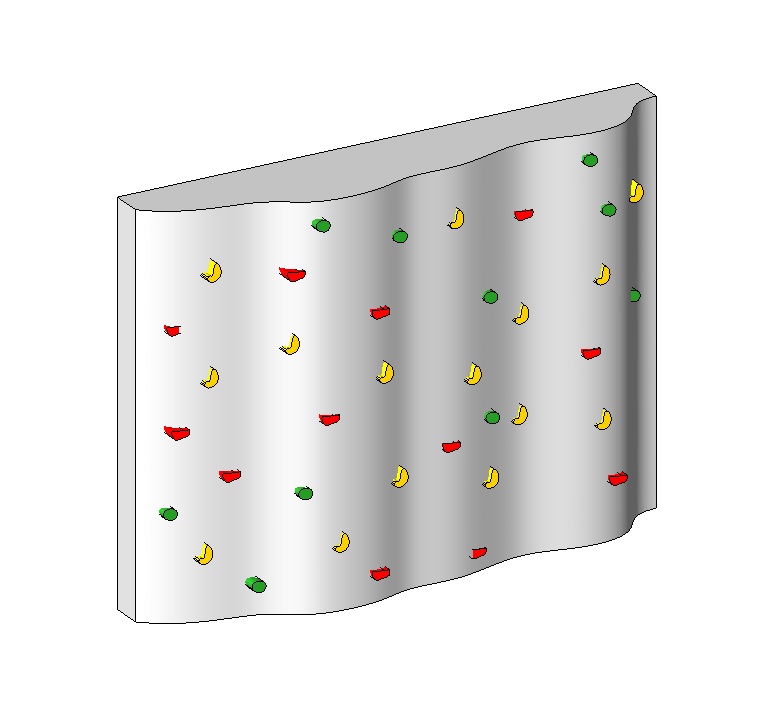 Curved Climbing Wall 1 curved climbing wall Revit family